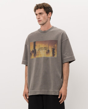 Juun.j Gray T-shirt with print JC6742P453
