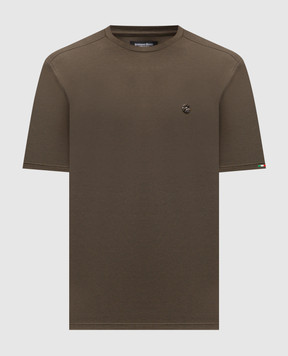 Stefano Ricci Khaki T-shirt with emblem MNH6104920803