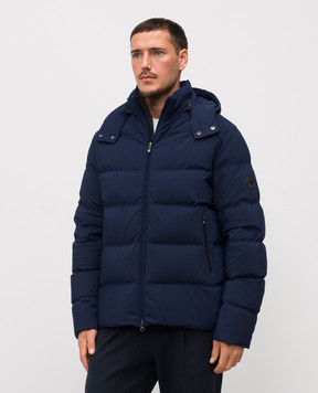 Stefano Ricci Blue down jacket with logo patch M6J5S00020PA003R