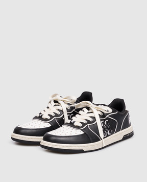 AMIRI NEWPORT black leather sneakers with a worn effect AMSNSN1061