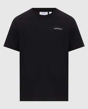 Off-White Black t-shirt with logo print 44MAA16MF26J00M