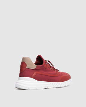 Stefano Ricci Red combination sneakers with monogram logo UV689G6671TSWY