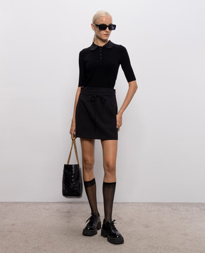 Twinset Black ribbed polo shirt 262TP3380