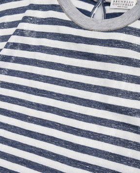 Brunello Cucinelli Children's striped T-shirt with a monil chain BQ969T492C