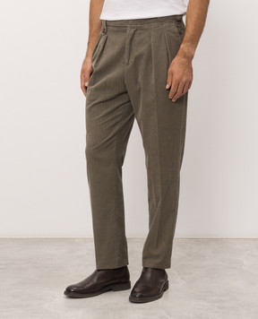Brunello Cucinelli Green corduroy pants M279NM5010