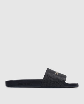 Stefano Ricci Blue leather sliders UG31G761VD