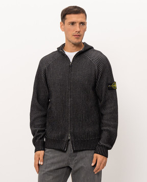Stone Island Gray reversible cashmere cardigan L2S155100067S0N21