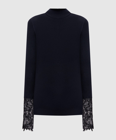 Navy blue ribbed top