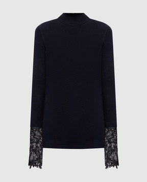 Brunello Cucinelli Navy blue ribbed top MD998B3X04