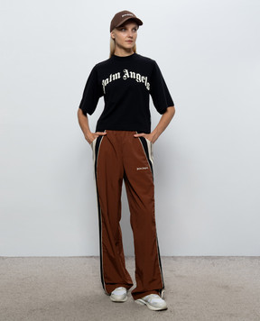 Palm Angels Black T-shirt with a print of the inscription PAWAA003JR001