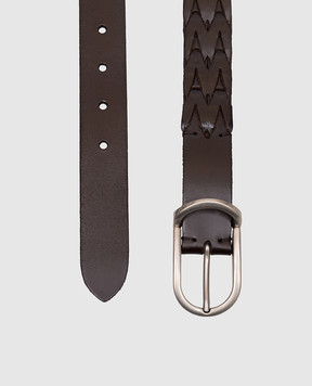 Brunello Cucinelli Brown leather belt MAUPP333