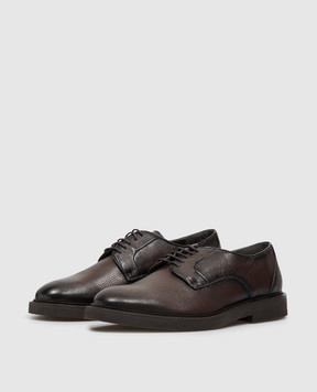 Sturlini Brown leather derby shoes with gradient effect U2600