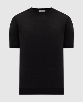 Cashmere&Whiskey Black silk and linen T-shirt MU7632318520R