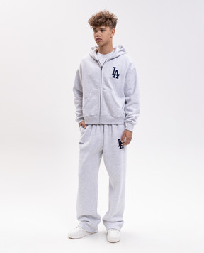 Sporty & Rich LA Serif grey melange insulated track pants PA071714669GY03