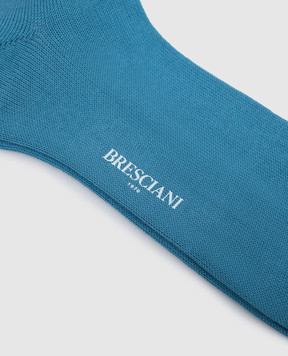 Bresciani Blue cotton socks MC014UN0006XX