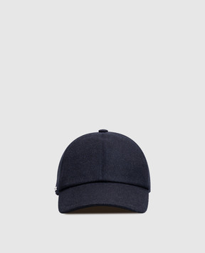 Enrico Mandelli Blue wool and cashmere cap CAP4015804