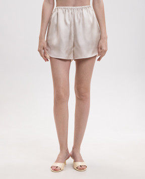 Loulou de Saison Beige Cabo silk shorts CABO