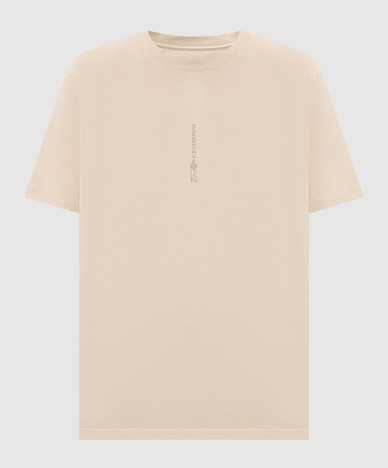Beige T-shirt with logo print