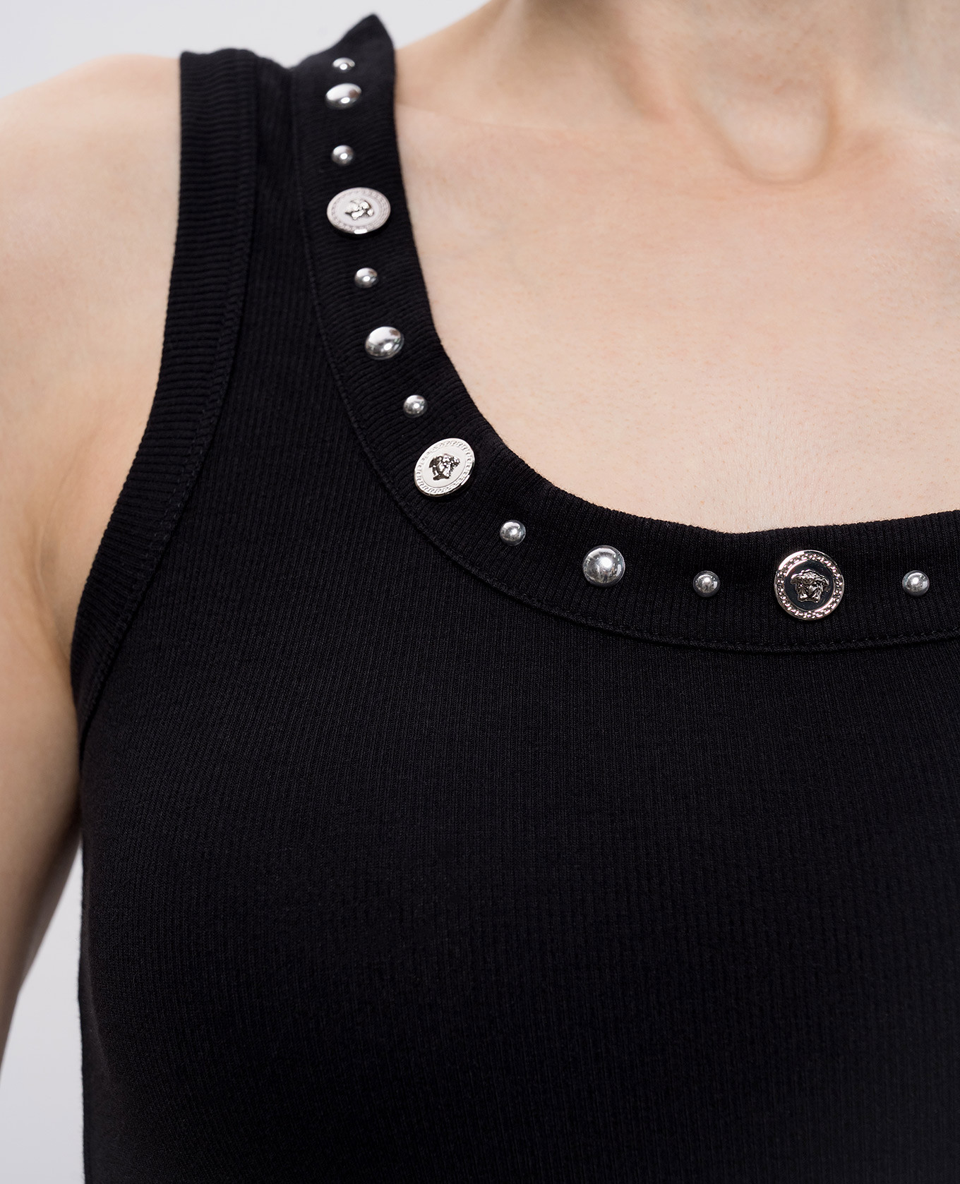 Black ribbed top Versace 5