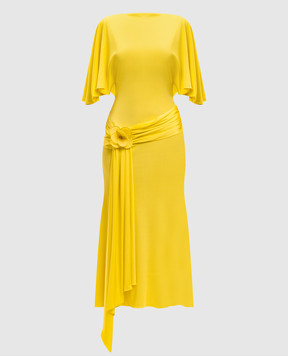 David Koma Yellow midi dress with drapery RE26DK62D