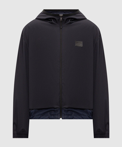 Navy jacket with logo patch