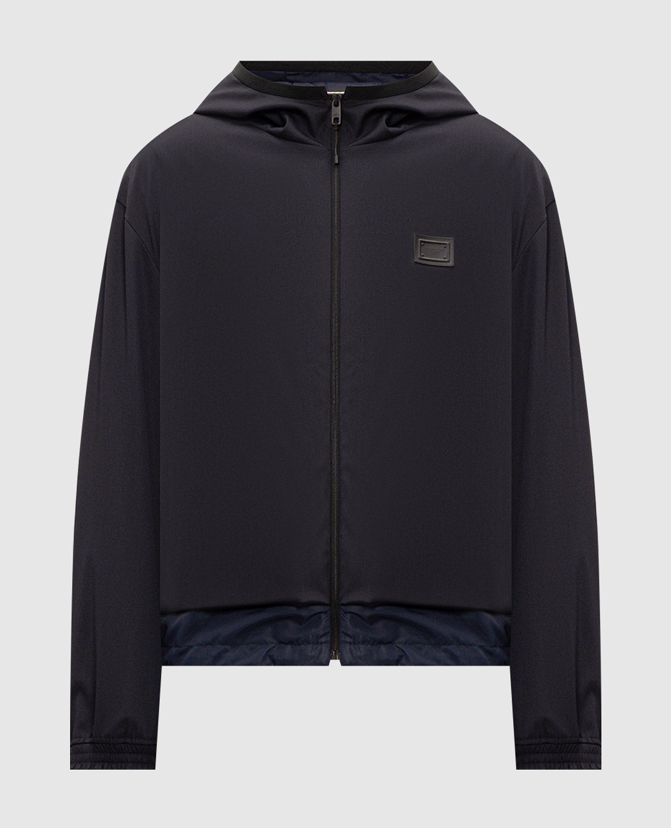 Navy jacket with logo patch