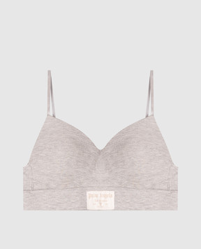 Palm Angels Grey bodice with logo patch PLA1UWTP08SI