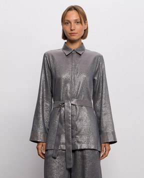 Peserico Gray blouse with lurex A06397A07007