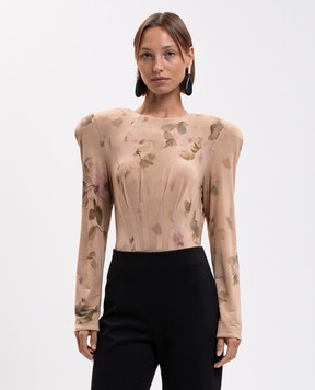 Magda Butrym Beige bodysuit with accent shoulders BODYSUIT269926