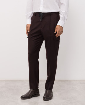 Peserico Burgundy wool cargo pants R54275W02710