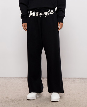 Palm Angels Black sweatpants with logo print PAMCH001FL002w