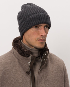 MooRER DAVIS gray cashmere hat DAVISCWS