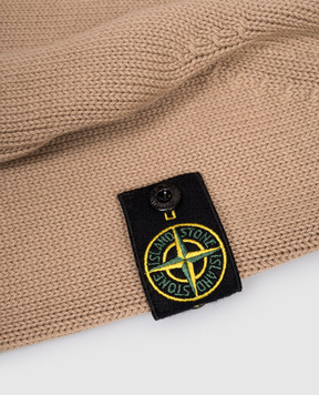 Stone Island Children's beige sweater with logo patch K2S165100019S01A268