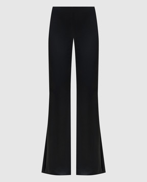 Dondup Black flared silk pants with slits DP882SF0106DXXX