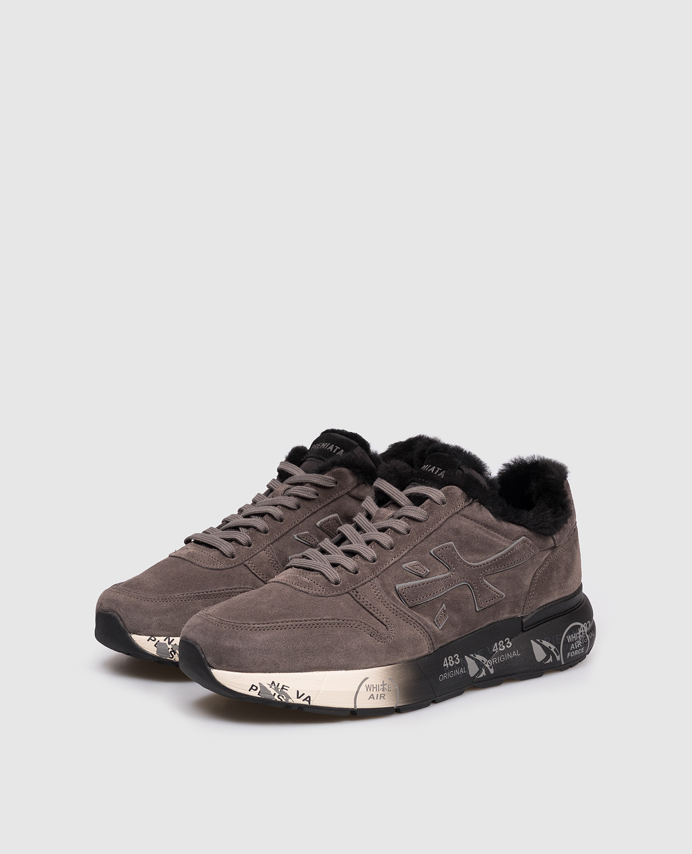 

MICK brown suede sneakers with fur Premiata