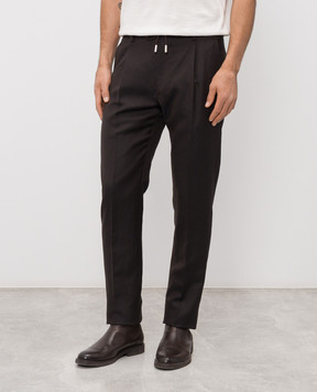 MooRER Brown ANTON wool and linen pants ANTONLIW