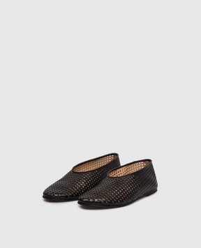 Marsell Black leather Forata ballet flats with perforations MW8436P010