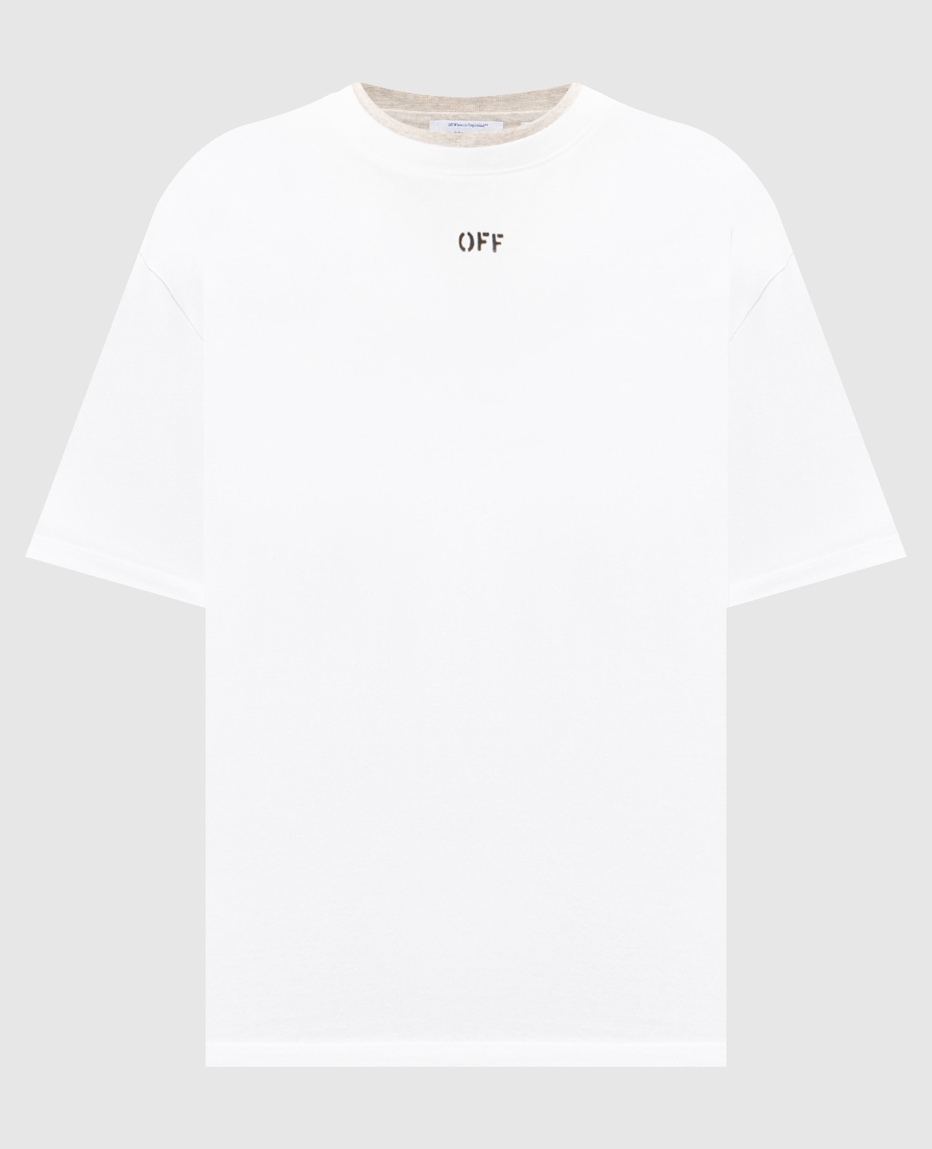 Grey melange T-shirt with logo print Off-White