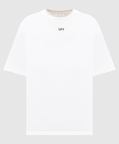 Grey melange T-shirt with logo print