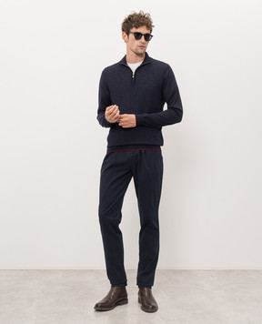 Castangia dal 1850 Blue wool, silk and cashmere jumper NCCA45H26I26