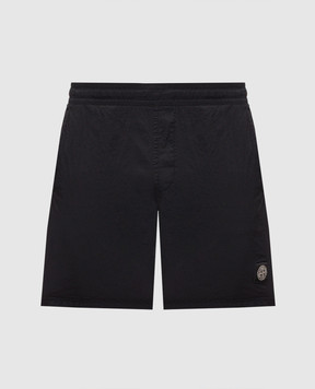Stone Island Black swim shorts with patch L1S15B100004S0043