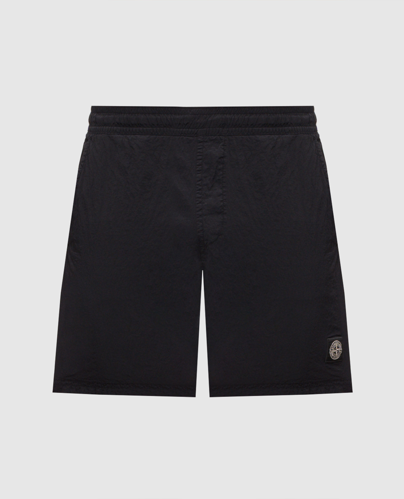 Black swim shorts with patch