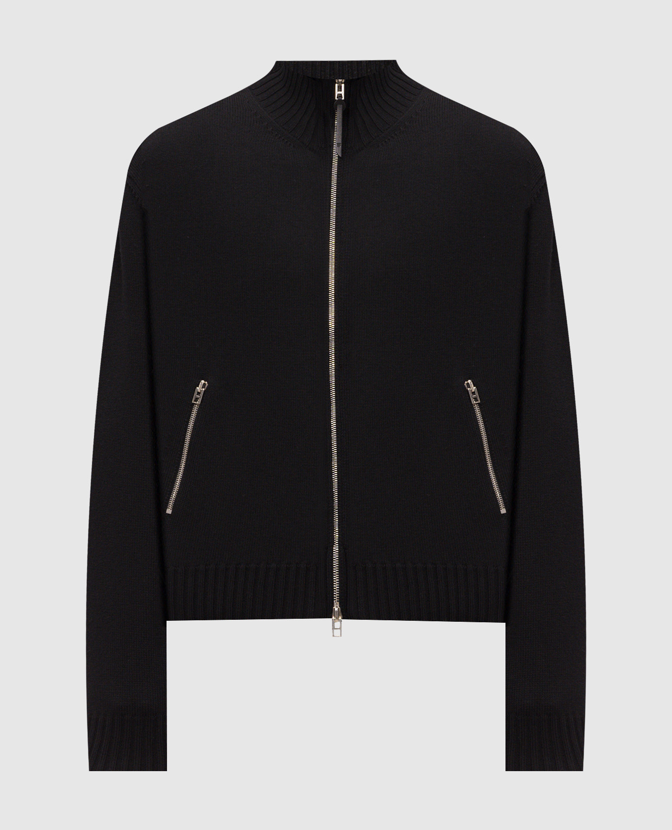 Black wool cardigan
