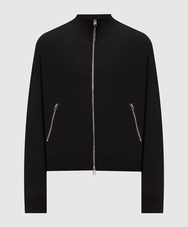 Black wool cardigan