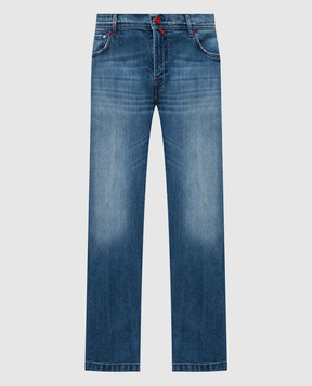 Kiton Blue jeans with a worn effect UPNJSK0115H