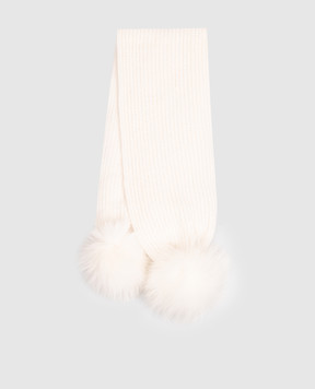 Yves Salomon Enfant Ivory cashmere children's scarf 24WEA011XXCARD