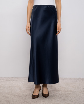 JOSEPH Isaak blue silk midi skirt JF009635
