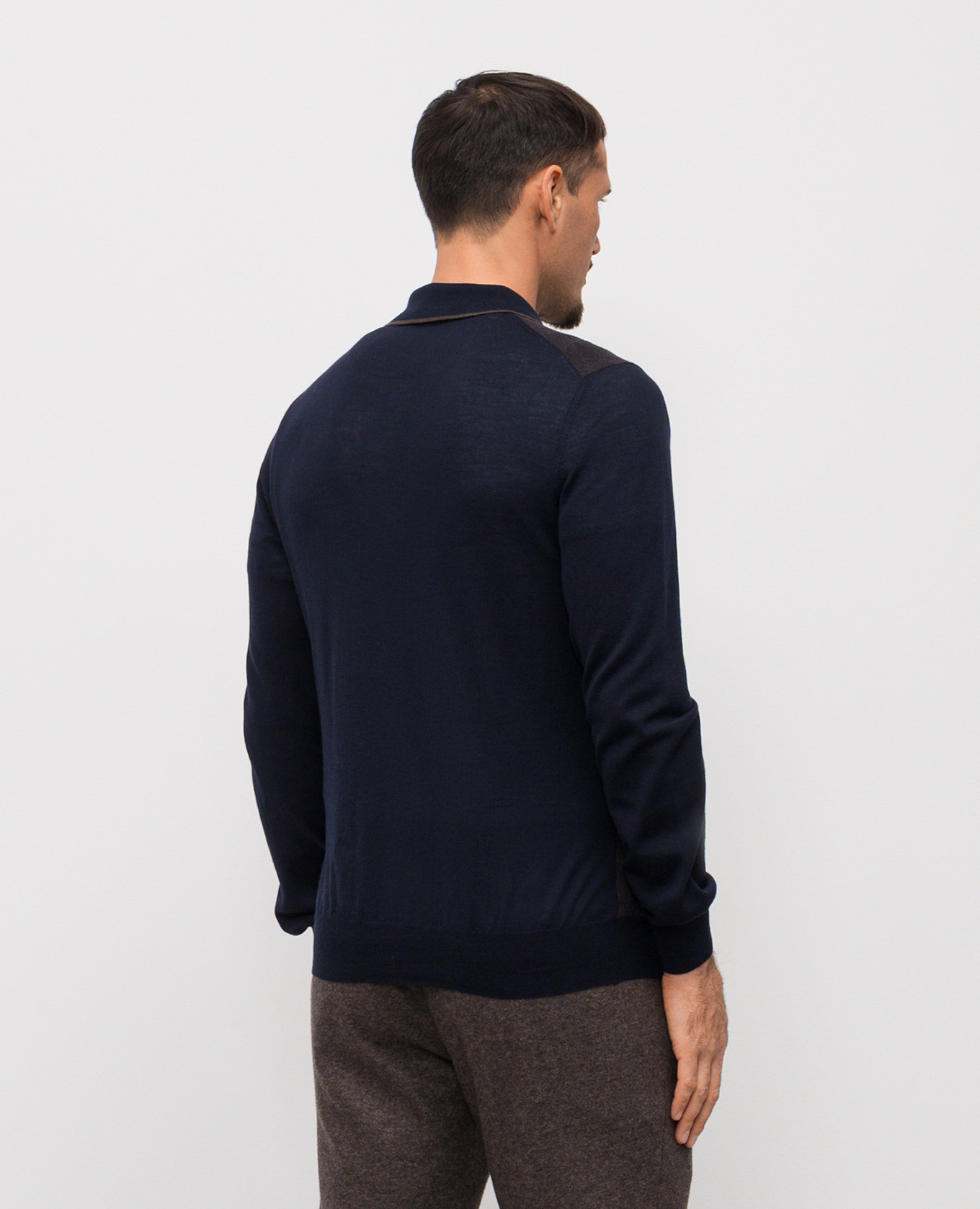 

Blue wool polo shirt Enrico Mandelli