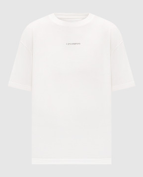 C.P. Company White T-shirt with monogram MTS087A005100W