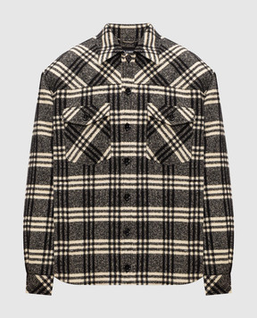 Dolce&Gabbana Shirt-style jacket with patterned wool G9CKYTFQZAK